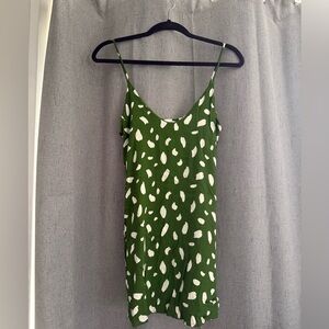 Reformation Green and White Patterned Dress - Ventura